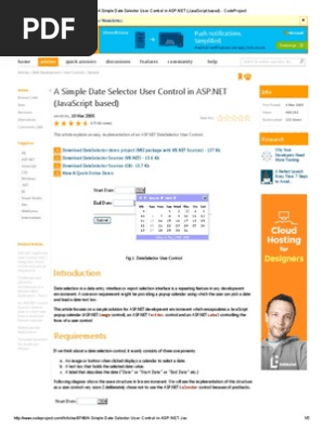 A Simple Date Selector User Control in ASP
