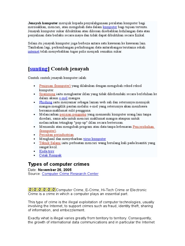 Jenayah Komputer | PDF