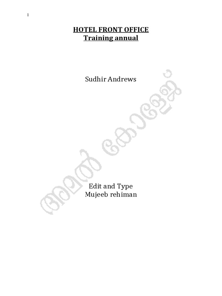Hotel Front Office | Download Free PDF | Hotel | Motel