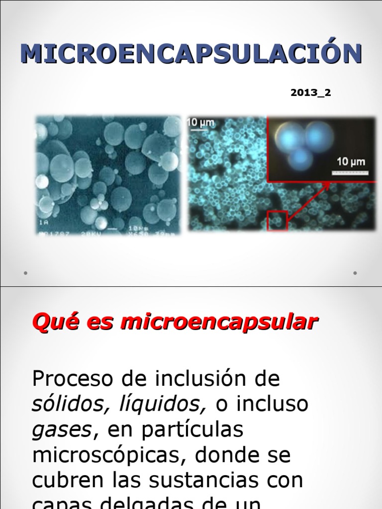 Clase Microencapsulación | PDF | Fluido supercrítico | Química