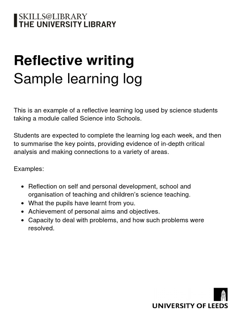 Skills Sample Learning Log | PDF