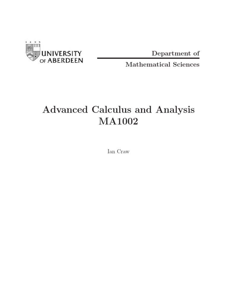Mathematics Advanced Calculus and Analysis | PDF | Continuous Function ...