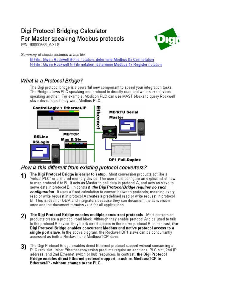 Rockwell to Modbus Address Calculator | PDF | Computer Data | Computer ...