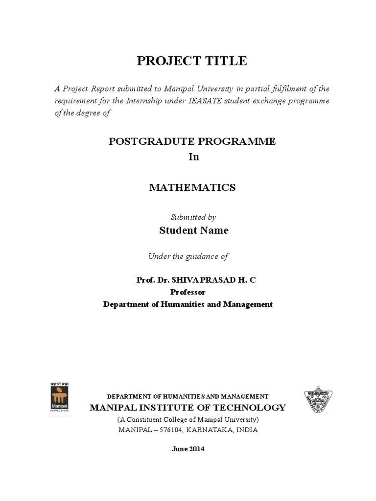 An Analysis of a Postgraduate Mathematics Project on Organizational ...