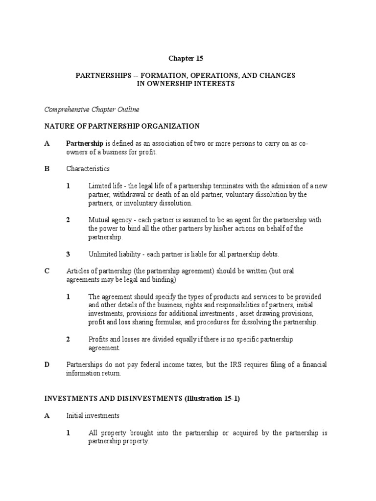 Partnership Formation and Operations Guide | PDF | Partnership ...