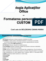 Curs 2 - Formatarea Personalizata CUSTOM