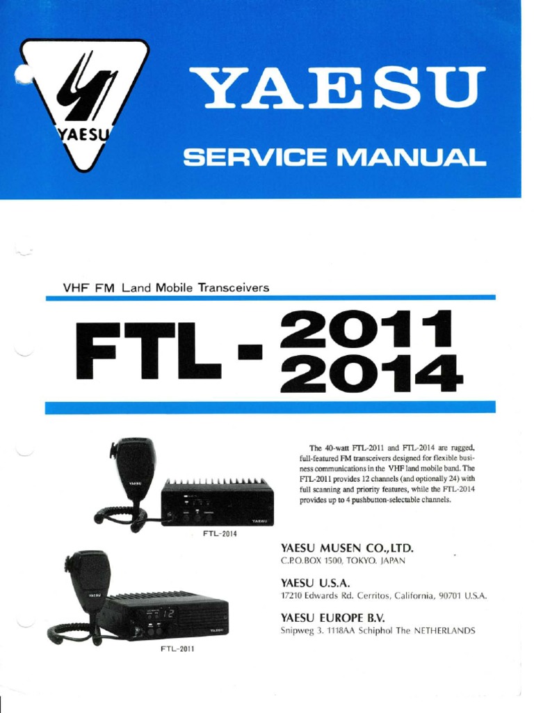 Yaesu FTL-2011 Service Manual | PDF