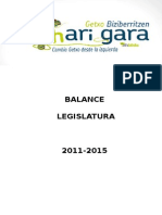 Balance Legislatura 2011-2015 