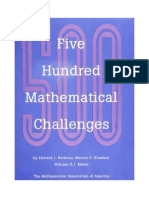 500 Hundred Mathematical Challenges 