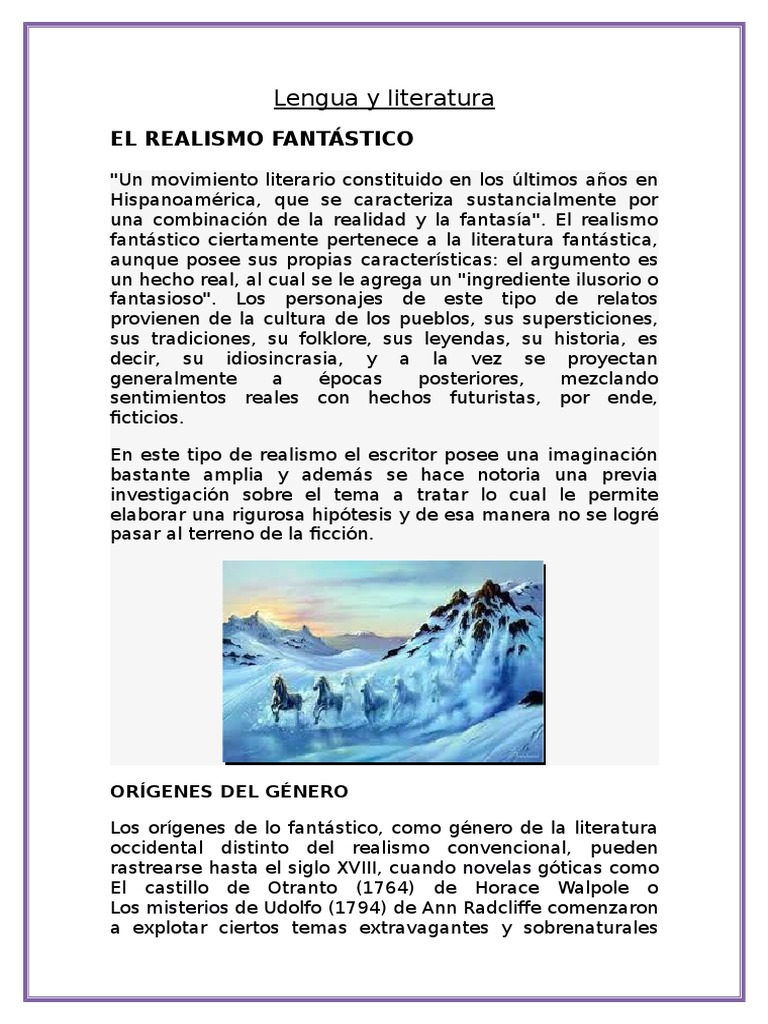El Realismo Fantastico | PDF | Fantasía | Literatura de fantasía, image size:768x1024