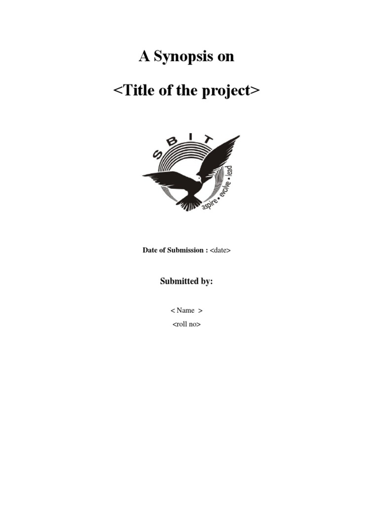 SBIT Final Project Synopsis Template | PDF | Research Design | Sampling ...