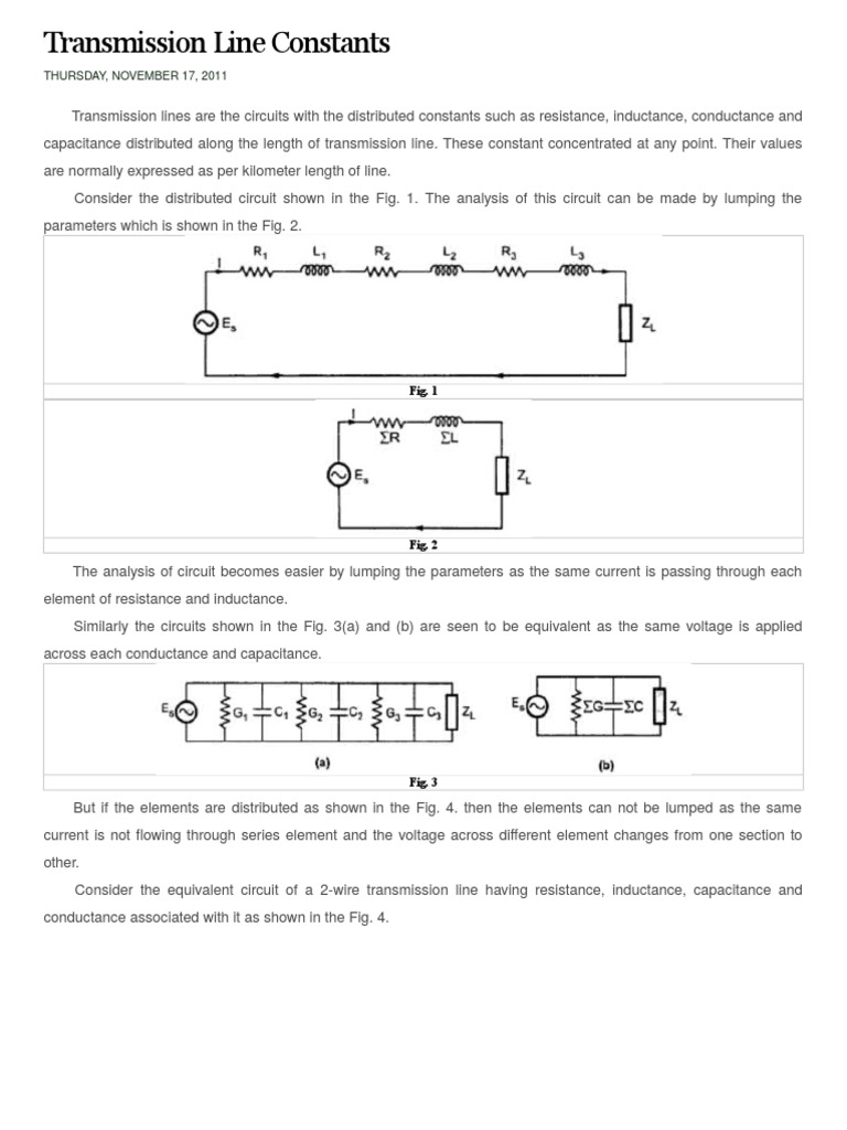 Transmission Line Constants Overview | PDF | Inductance | Electrical ...