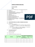 Esquema Del Informe Técnico Final