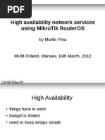 High Availability Network Services Using Mikrotik Routeros: by Martin Pína