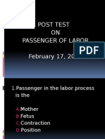 Post Test ON Passenger of Labor February 17, 2014