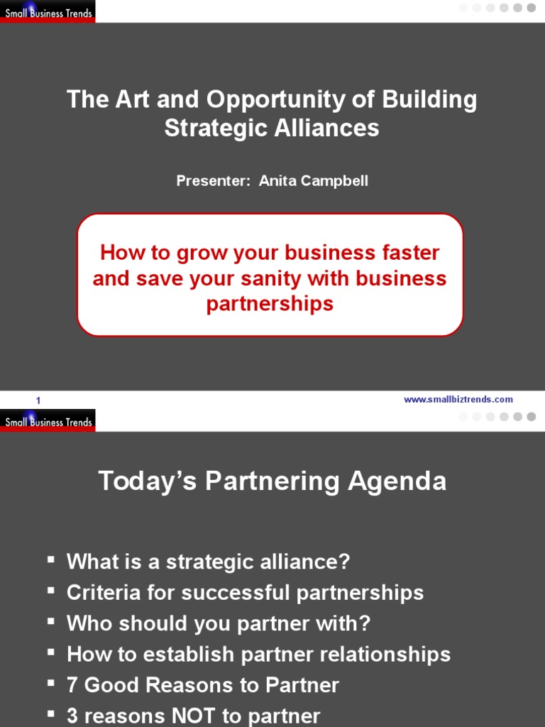 The Art and Opportunity of Building Strategic Alliances | PDF ...