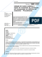 NBR 12721 1999 - Avaliação de Custos Unitarios e Preparo de Orçamento de Construção para Incorporação