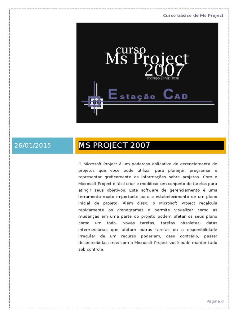 Introdução Ao MS Project 2010 | PDF | Janela (informática) | Gestão de ...