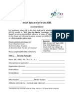Jesuit Education Forum 2015: Enrolment Form