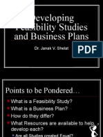 Developing Feasibility Studies and Business Plans: Dr. Janak V. Shelat