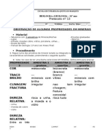 Ficha - Propriedades Dos Minerais