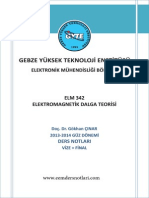 Elektromantetik Dalga Teorisi - Gebze Teknik Üniversitesi Doç - Dr. Gökhan ÇINAR Ders Notu