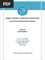 Elektronik 2 - Gebze Teknik Üniversitesi Doç. Dr. Gökhan ÇINAR Ders Notları