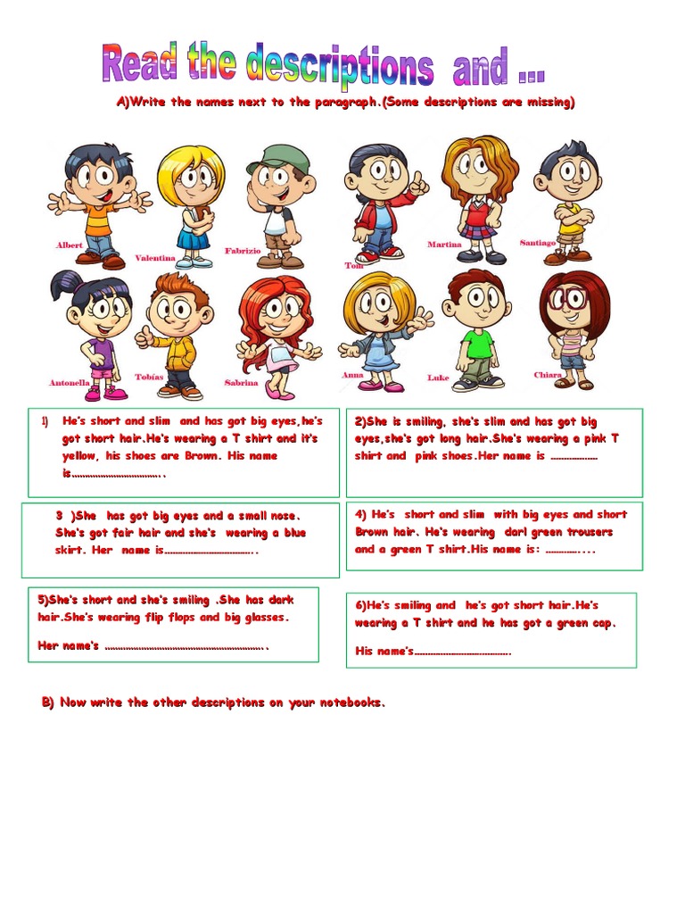 Character Descriptions and Names Guide | PDF | Language Arts & Discipline