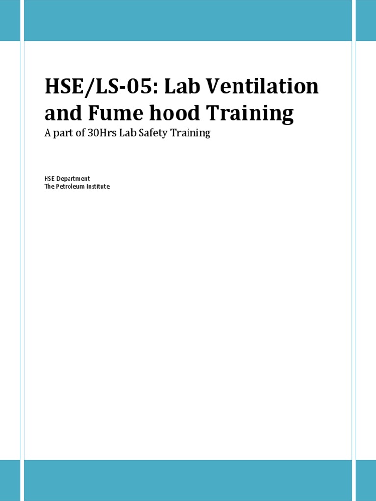 HSELS05 Fume Hood Training Handout PDF PDF Ventilation