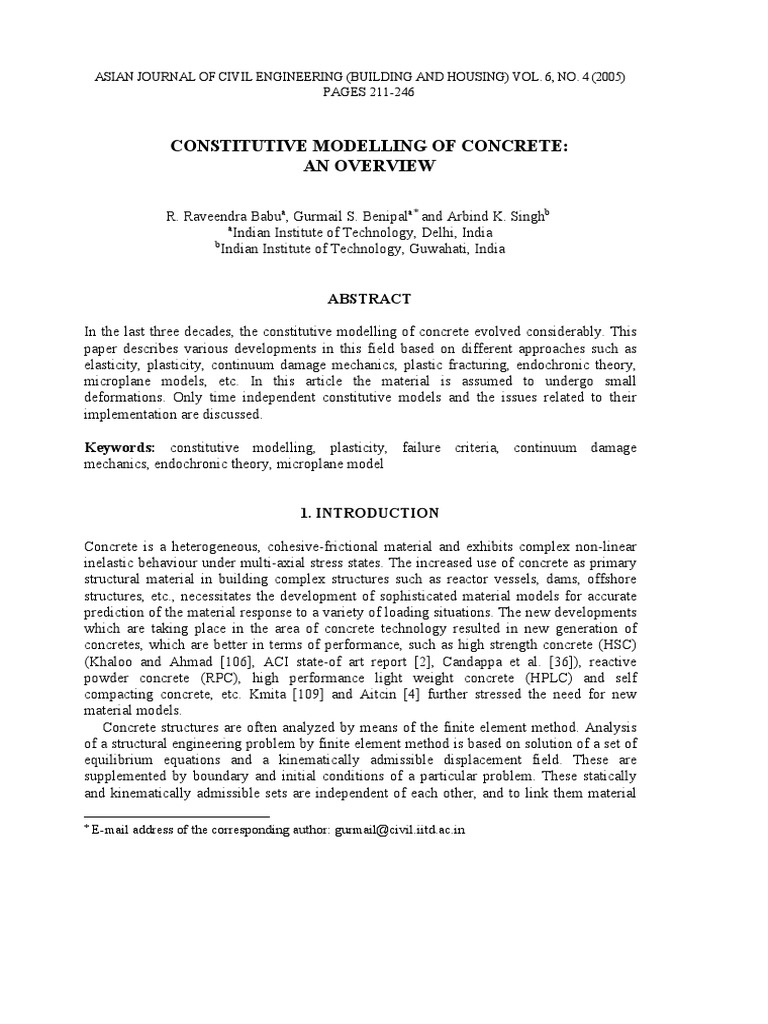Overview of Concrete Constitutive Models | PDF | Yield (Engineering ...