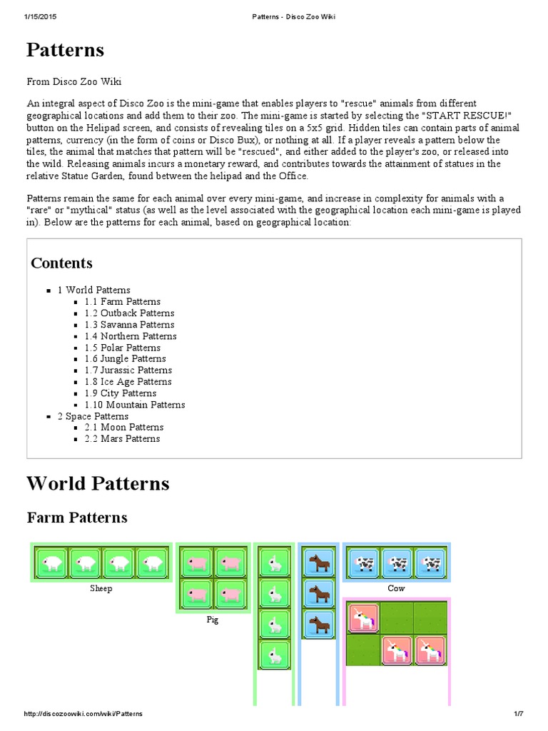 Patterns Disco Zoo Wiki Organisms Nature