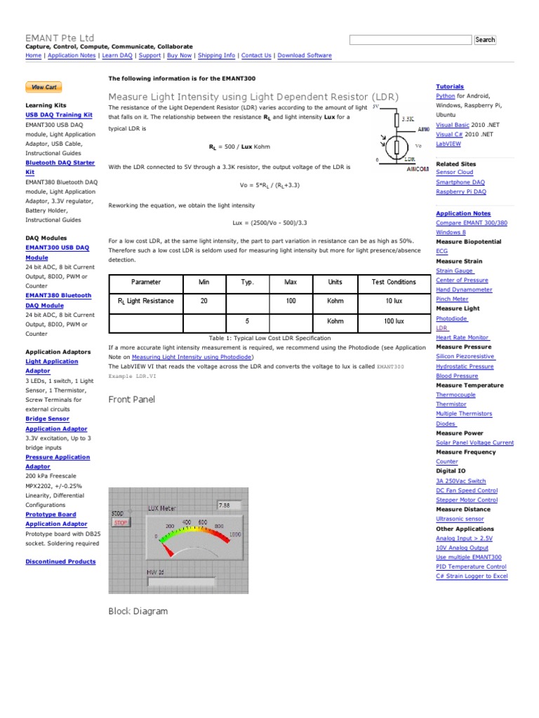 Measure Light Intensity Using Light Despendent Resistor (LDR) Low