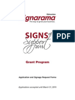 Signs of Support Application 2015