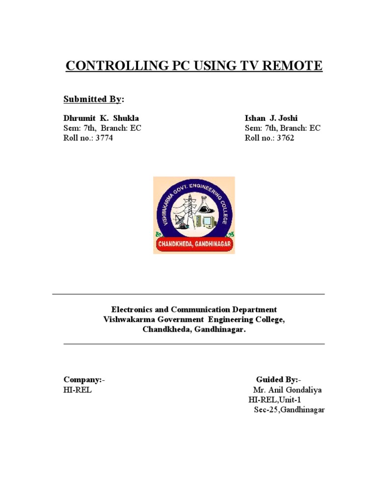 Using TV Remote to Control PC | PDF | Manufactured Goods | Computer ...