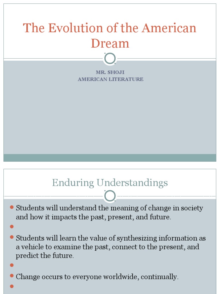 Evolution of the American Dream | PDF | Politics | Social Science