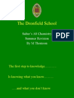 The Dronfield School: Salter's AS Chemistry Summer Revision by M Thomson