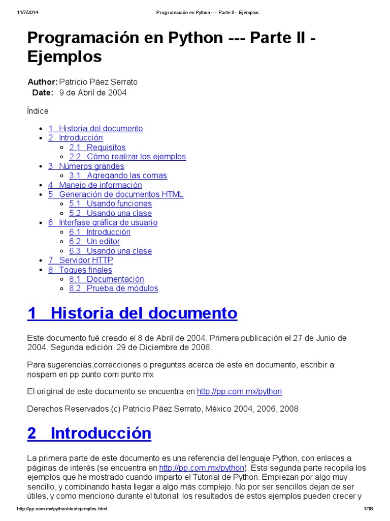 Programación en Python --- Parte II - Ejemplos | Python (lenguaje de ...