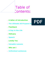Table of Contents:: A Letter of Introduction