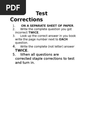 test corrections