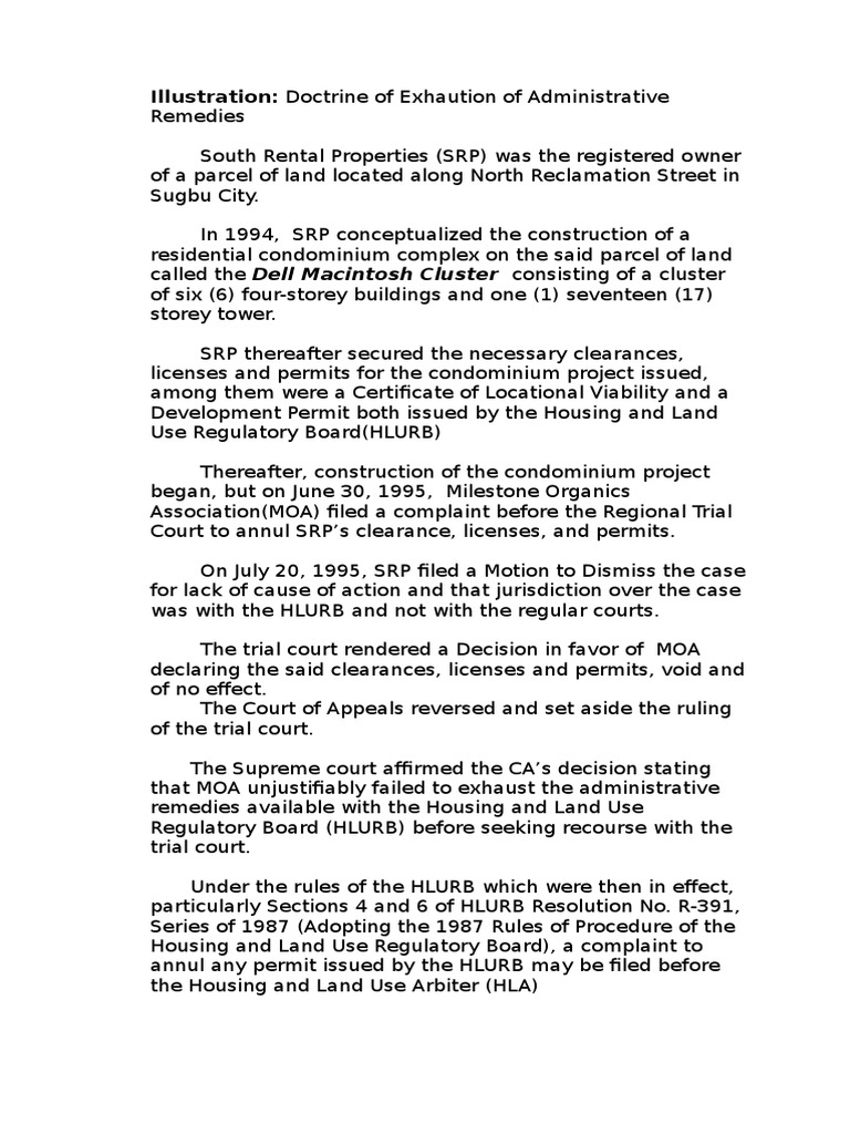 Exhaution of Administrative Remedies and The Doctrine of Primary