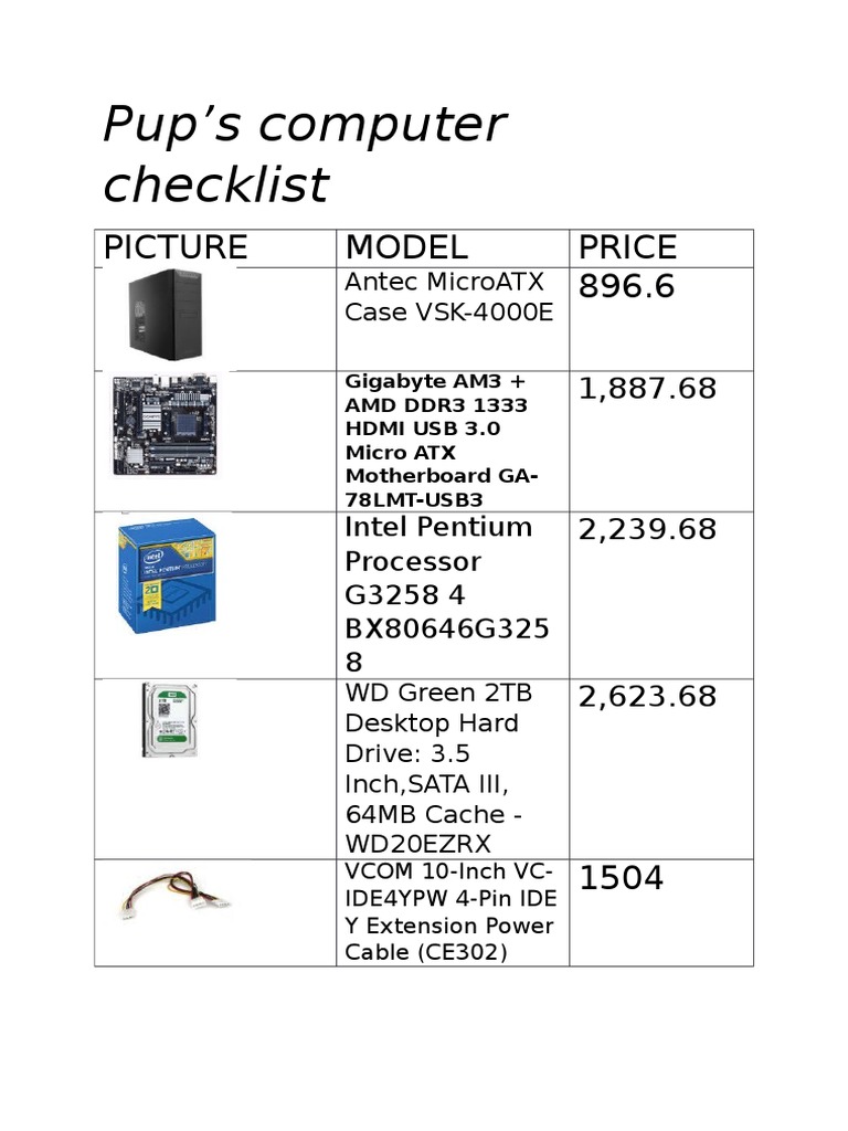 Essential Computer Build Checklist | PDF