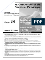 Cespe 2004 Policia Federal Auxiliar de Enfermagem Prova