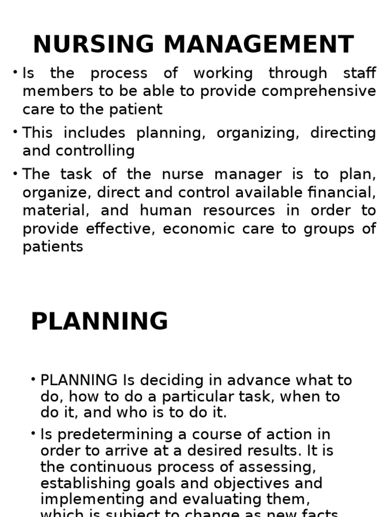Nursing Management PDF Nursing Goal