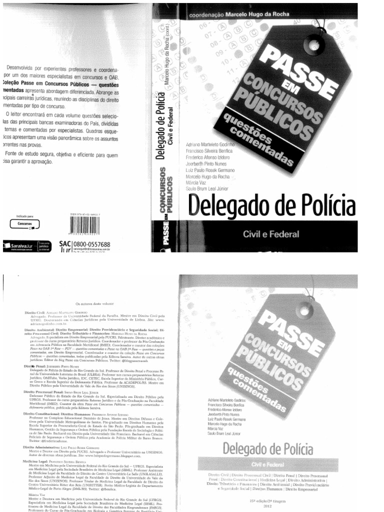 Passe Em Concursos Públicos - Delegado De Polícia Civil E Federal.