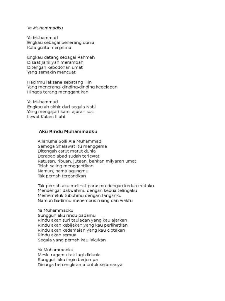 Puisi Rindu untuk Nabi Muhammad | PDF | Puisi