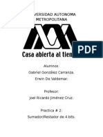 Universidad Autonoma Metropolitana: Alumnos: Gabriel González Carranza. Erwin de Valdemar