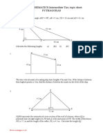 Topic Sheet - Pythagoras