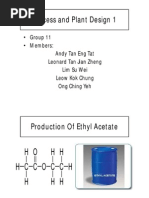 Download Ethyl Acetate Process and Plant Design Presentation by Lee Jian SN253829927 doc pdf