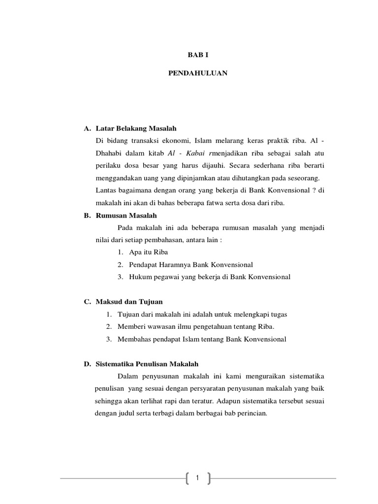 Makalah Agama Pandangan Islam Tentang Bank Konvensional