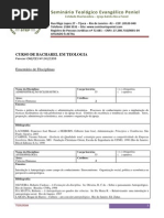 EMENTÁRIO do Seminário Teológico Peniel